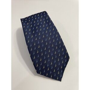Nautica Navy Blue J-Class Sail Flag Silk Necktie Tie